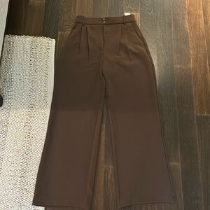 Abercrombie & Fitch brown wide leg trousers